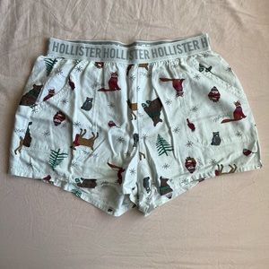 hollister christmas pajama shorts